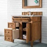 Brittany 30" Single Vanity, Saddle Brown, w/ 3 CM Victorian Silver Silestone Top