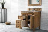 Brittany 30" Single Vanity, Saddle Brown, w/ 3 CM White Zeus Silestone Top