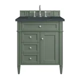 Brittany 30" Single Vanity, Smokey Celadon w/ 3 CM Charcoal Soapstone Top