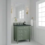 Brittany 30" Single Vanity, Smokey Celadon w/ 3 CM Charcoal Soapstone Top