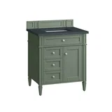 Brittany 30" Single Vanity, Smokey Celadon w/ 3 CM Charcoal Soapstone Top