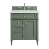 Brittany 30" Single Vanity, Smokey Celadon w/ 3 CM Ethereal Noctis Top