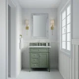 Brittany 30" Single Vanity, Smokey Celadon w/ 3 CM Ethereal Noctis Top