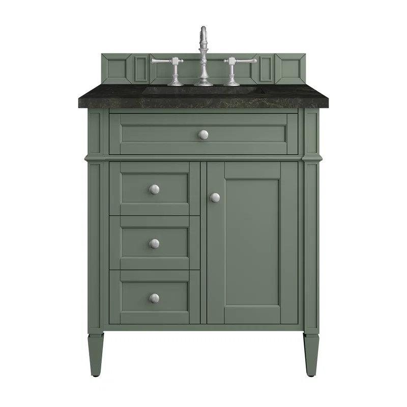 Brittany 30" Single Vanity, Smokey Celadon, w/ 3 CM Phantome Eclos Top