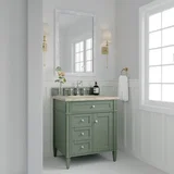 Brittany 30" Single Vanity, Smokey Celadon, w/ 3 CM Tajnar Eclos Top