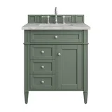Brittany 30" Single Vanity, Smokey Celadon w/ 3 CM Victorian Silver Top