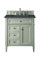 Brittany 30" Single Vanity, Sage Green, w/ 3 CM Charcoal Soapstone Silestone Top