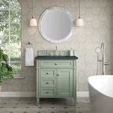 Brittany 30" Single Vanity, Sage Green, w/ 3 CM Charcoal Soapstone Silestone Top