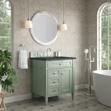 Brittany 30" Single Vanity, Sage Green, w/ 3 CM Charcoal Soapstone Silestone Top