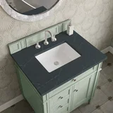 Brittany 30" Single Vanity, Sage Green, w/ 3 CM Charcoal Soapstone Silestone Top