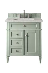 Brittany 30" Single Vanity, Sage Green, w/ 3 CM Eternal Jasmine Pearl Silestone Top