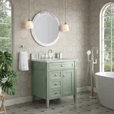 Brittany 30" Single Vanity, Sage Green, w/ 3 CM Eternal Jasmine Pearl Silestone Top