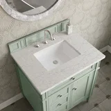 Brittany 30" Single Vanity, Sage Green, w/ 3 CM Eternal Jasmine Pearl Silestone Top