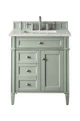 Brittany 30" Single Vanity, Sage Green, w/ 3 CM Ethereal Noctis Silestone Top