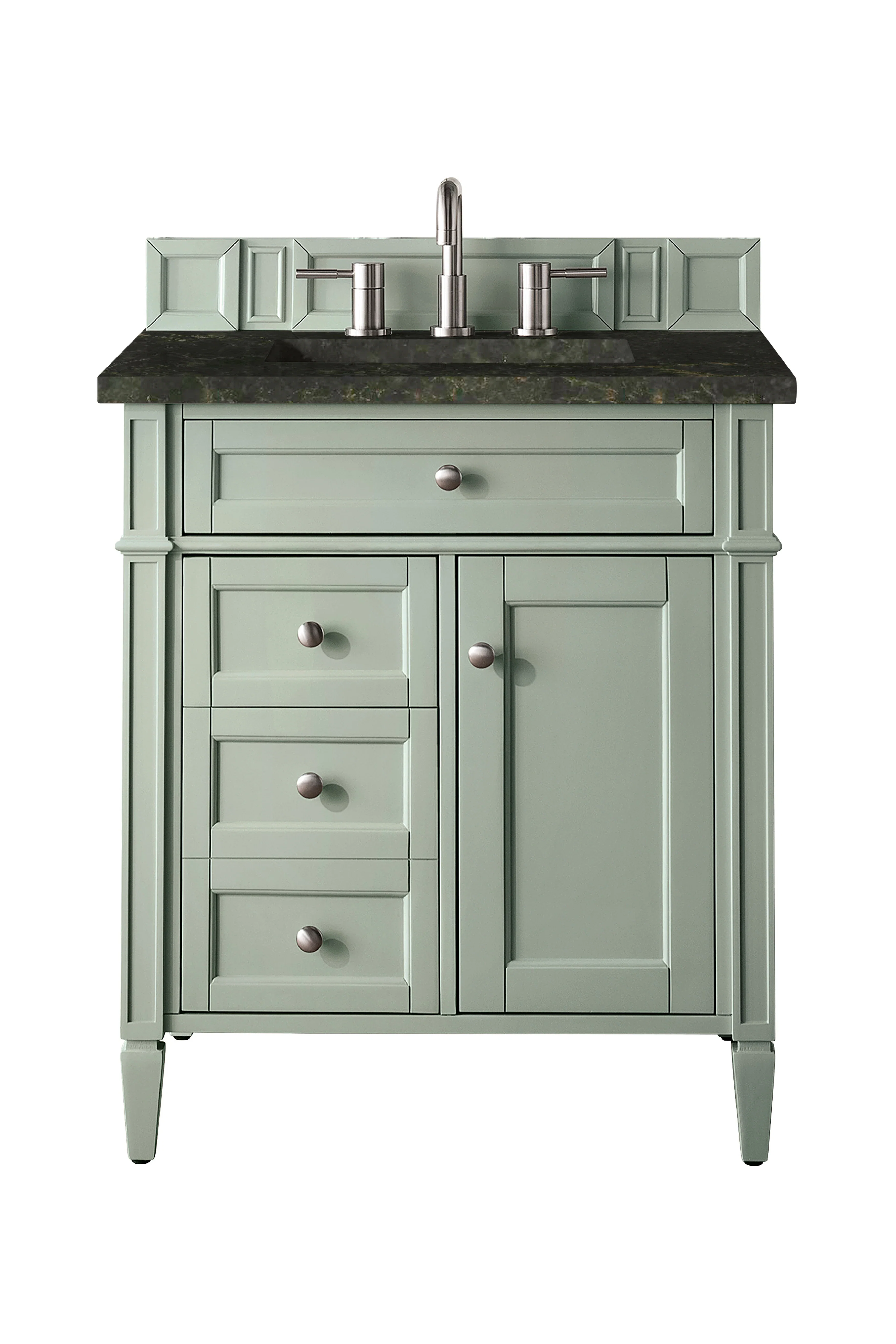 Brittany 30" Single Vanity, Sage Green, w/ 3 CM Phantome Eclos Top