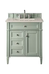 Brittany 30" Single Vanity, Sage Green, w/ 3 CM Siberian Silestone Top
