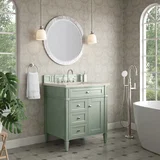 Brittany 30" Single Vanity, Sage Green, w/ 3 CM Siberian Silestone Top