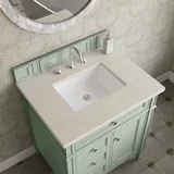 Brittany 30" Single Vanity, Sage Green, w/ 3 CM Siberian Silestone Top