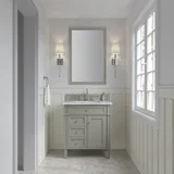 Brittany 30" Single Vanity, Urban Gray w/ 3 CM Carrara Marble Top