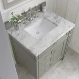 Brittany 30" Single Vanity, Urban Gray w/ 3 CM Carrara Marble Top