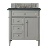 Brittany 30" Single Vanity, Urban Gray, w/ 3 CM Charcoal Soapstone Silestone Top