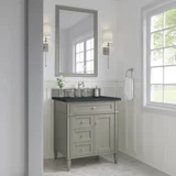 Brittany 30" Single Vanity, Urban Gray, w/ 3 CM Charcoal Soapstone Silestone Top