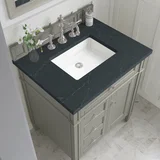 Brittany 30" Single Vanity, Urban Gray, w/ 3 CM Charcoal Soapstone Silestone Top
