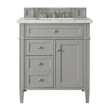 Brittany 30" Single Vanity, Urban Gray, w/ 3 CM Ethereal Noctis Silestone Top
