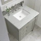 Brittany 30" Single Vanity, Urban Gray, w/ 3 CM Ethereal Noctis Silestone Top