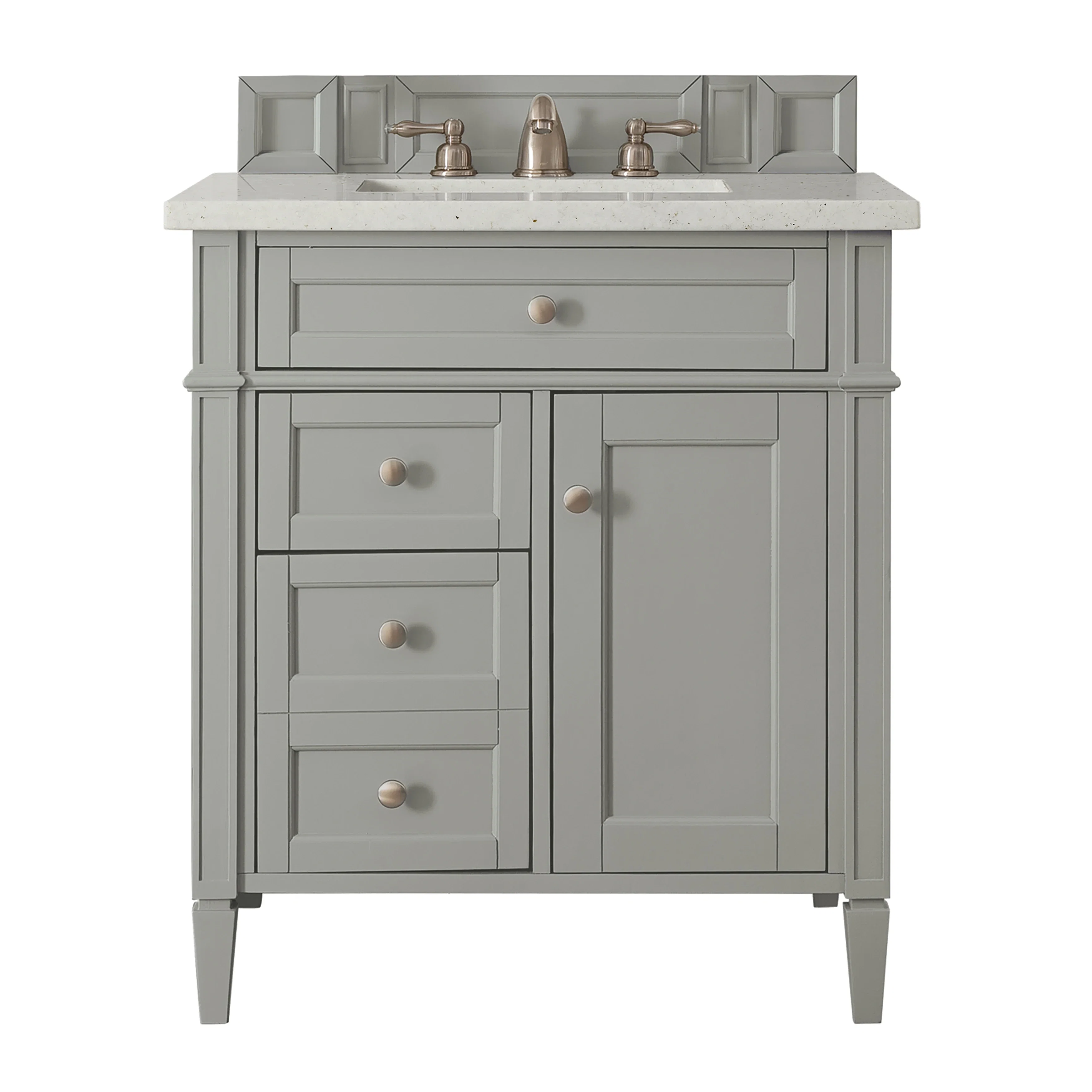 Brittany 30" Single Vanity, Urban Gray, w/ 3 CM Lime Delight Silestone Top
