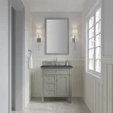 Brittany 30" Single Vanity, Urban Gray, w/ 3 CM Parisien Bleu Silestone Top
