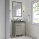Brittany 30" Single Vanity, Urban Gray, w/ 3 CM Parisien Bleu Silestone Top