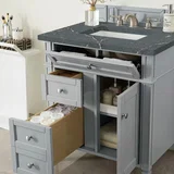 Brittany 30" Single Vanity, Urban Gray, w/ 3 CM Parisien Bleu Silestone Top