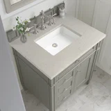 Brittany 30" Single Vanity, Urban Gray, w/ 3 CM Siberian Silestone Top