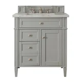 Brittany 30" Single Vanity, Urban Gray, w/ 3 CM Victorian Silver Silestone Top