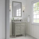 Brittany 30" Single Vanity, Urban Gray, w/ 3 CM Victorian Silver Silestone Top