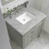 Brittany 30" Single Vanity, Urban Gray, w/ 3 CM Victorian Silver Silestone Top