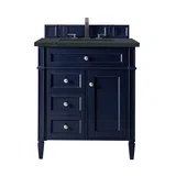 Brittany 30" Single Vanity, Victory Blue w/ 3 CM Charcoal Soapstone Silestone Top