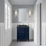 Brittany 30" Single Vanity, Victory Blue w/ 3 CM Charcoal Soapstone Silestone Top