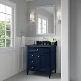 Brittany 30" Single Vanity, Victory Blue w/ 3 CM Charcoal Soapstone Silestone Top