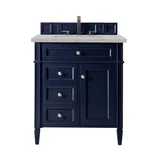 Brittany 30" Single Vanity, Victory Blue w/ 3 CM Eternal Jasmine Pearl Silestone Top