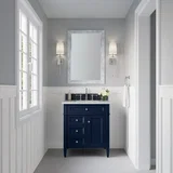 Brittany 30" Single Vanity, Victory Blue w/ 3 CM Eternal Jasmine Pearl Silestone Top
