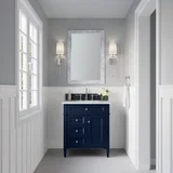 Brittany 30" Single Vanity, Victory Blue w/ 3 CM Ethereal Noctis Silestone Top