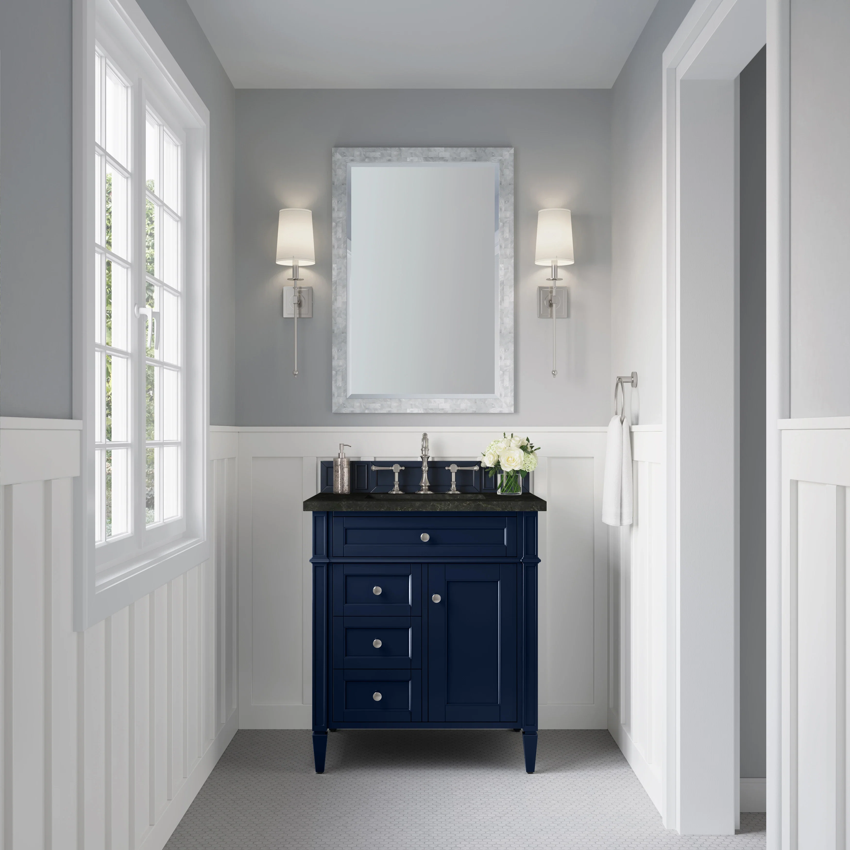 Brittany 30" Single Vanity, Victory Blue, w/ 3 CM Phantome Eclos Top