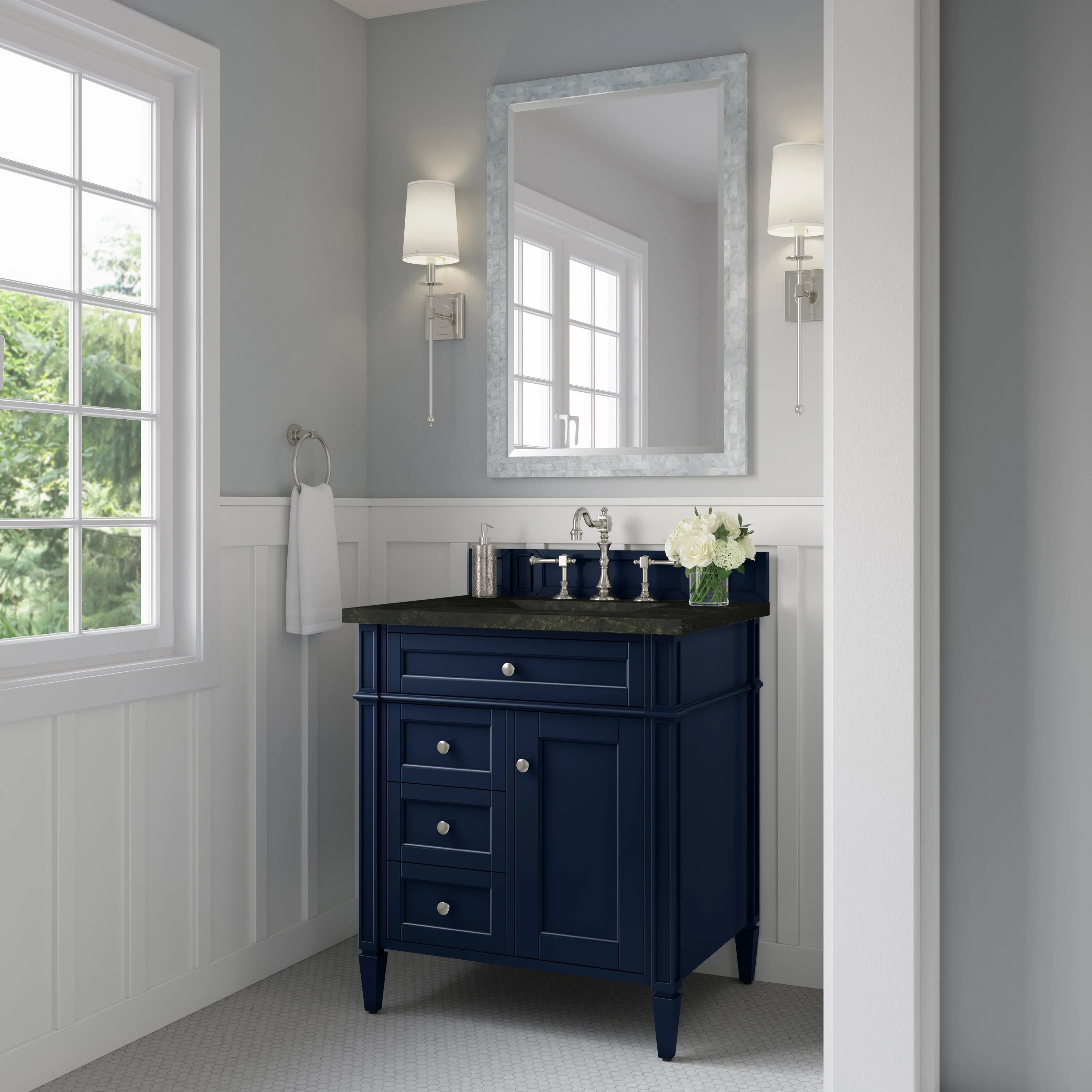 Brittany 30" Single Vanity, Victory Blue, w/ 3 CM Phantome Eclos Top