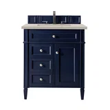 Brittany 30" Single Vanity, Victory Blue, w/ 3 CM Siberian Silestone Top