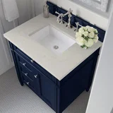 Brittany 30" Single Vanity, Victory Blue, w/ 3 CM Siberian Silestone Top