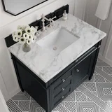 Brittany 36" Single Vanity, Black Onyx w/ 3 CM Carrara Marble Top