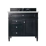 Brittany 36" Single Vanity, Black Onyx w/ 3 CM Ethereal Noctis Silestone Top