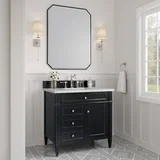 Brittany 36" Single Vanity, Black Onyx w/ 3 CM Ethereal Noctis Silestone Top
